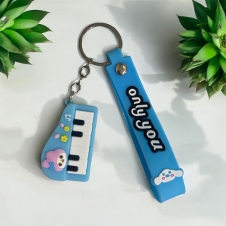 Porte Clés Piano 3D en Silicone Bleu Ciel "Only You"