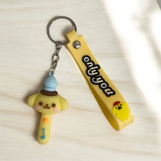 Porte Clés Sanrio en Silicone Personnage Pompompurin Jaune