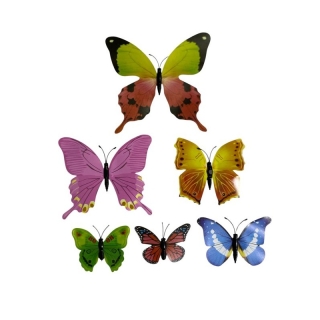 6 Stickers Muraux 3D Papillons