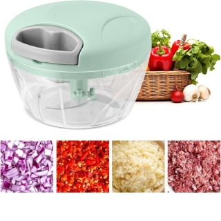 Hachoir Manuel 500 ml avec 3 Lames en Acier Inoxydable Vert