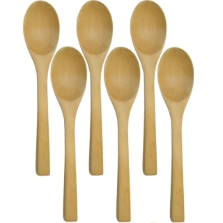 Lot de 6 cuillères en bois 13 cm