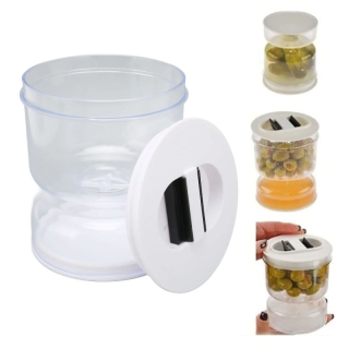 Bocal de Conservation Idéal pour Cornichons, Olives et Aliments Secs avec Séparateur