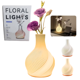 Vase Décoratif et Lampe LED Multicolore avec Batterie Intégrée