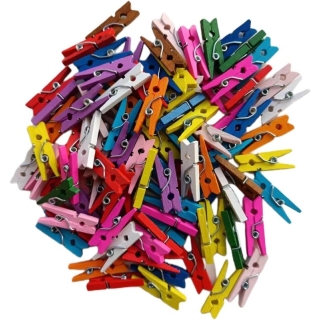 lot de 50 Mini pinces à linge colorées