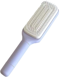 Brosse À Cheveux Autonettoyante Avec Poils Rétractables - Violet Clair