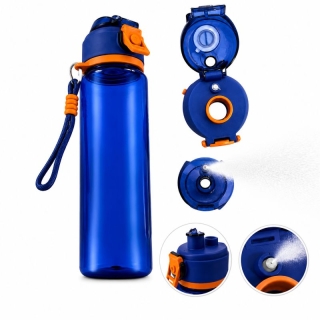 Bouteille d'eau 1000 ml avec vaporisateur Bleu