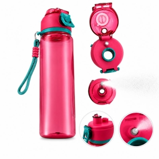 Bouteille d'eau 1000 ml avec vaporisateur Rose