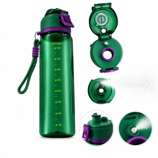 Bouteille d'eau 1000 ml avec vaporisateur Vert