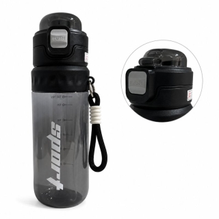 Bouteille d'eau 750 ml avec vaporisateur Noir