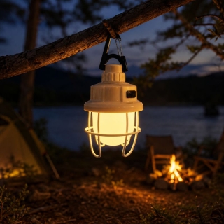 Lampe LED Camping 20W Rechargeable avec Crochet et couvercle de sécurité
