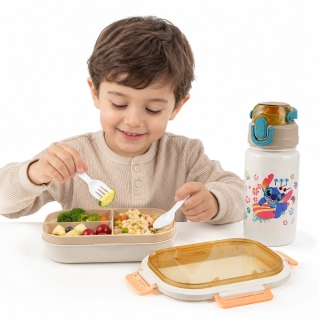 Pack de lunch box et bouteille d'eau Beige