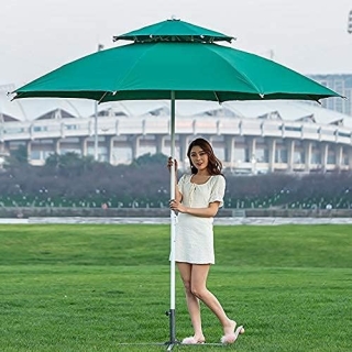 Parasol Grand Modèle Haute Qualité Double Toit Forme Rond 2,10 mètres