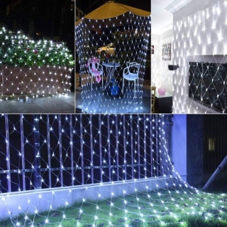 Guirlande Filet Led - 2X 2 mètres - Étanche - 220 V - 8 Modes - Blanc