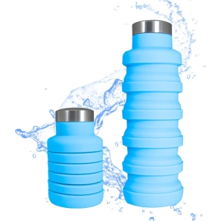 Bouteille d'Eau Rétractable en Silicone - 500ml, Portable et Pliable, Sans BPA