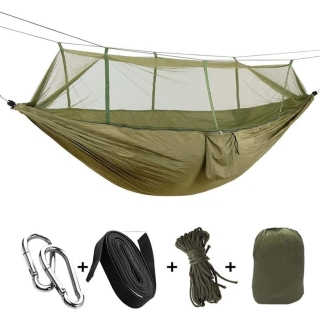 Ensemble de Hamac de Camping Multifonctionnel Et Pliable avec Moustiquaire 260 x 140 cm