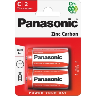 Panasonic Pile R14 C 1.5V Lot de 2 Pièces