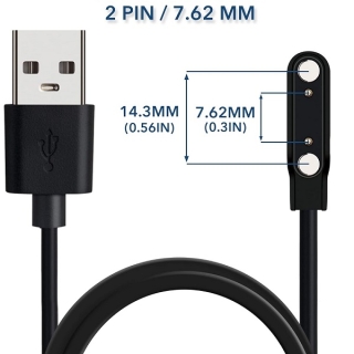 Câble de Charge Magnétique Universel pour Montre Connectée 2 Broches 7.62 mm