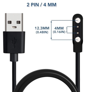 Câble de Charge Magnétique Universel pour Montre Connectée 2 Broches 4 mm