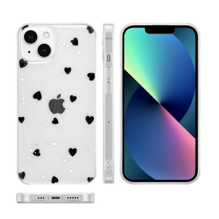 Coque pour iPhone 11 Transparente Cœur Pailleté