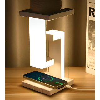 Lampe LED Suspendue En Blanc Avec Chargeur Sans Fil