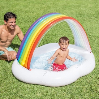 INTEX piscine 57141 NP bébé arc en ciel 142 x 119 x 84 cm