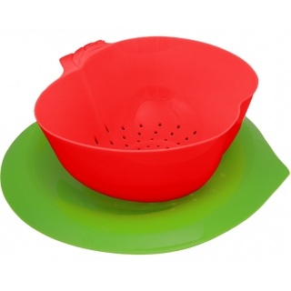 MAXPLAST Passoire en forme de pomme avec plateau - 2 pièces