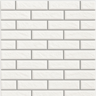 Panneau Mural 3D Adhésif Anti-Humidité – 67×68 cm – Blanc avec Bordure Grise