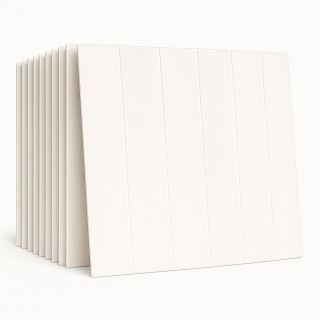 Pack de 10 Panneaux Muraux 3D Adhésifs Anti-Humidité – 70×70 cm – Blanc Motif Rainuré