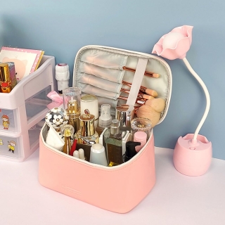 Trousse de Maquillage Imperméable Portable 22 x 14 x 12 cm Rose
