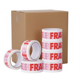 Carton De 72 Scotch « FRAGILE » 48 mm x 100 m – Texte Rouge sur Fond Blanc
