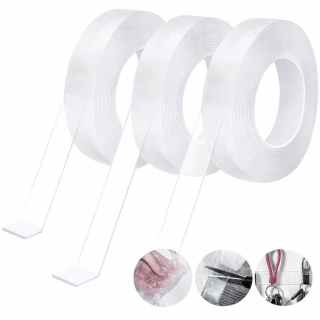 Pack De 3 Rubans Adhésifs Double Face Transparent 3 cm x 2 m
