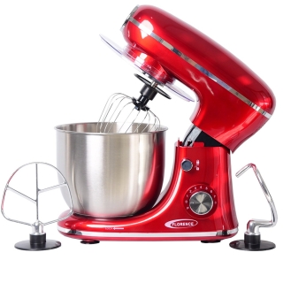 Florence Robot Pétrin 5L 1300W - Rouge - Modèle 6484A