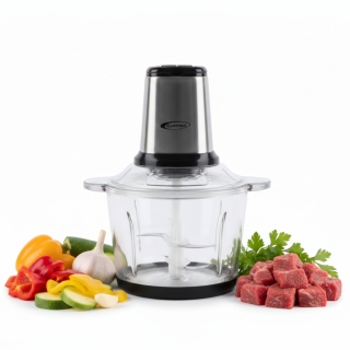 Florence Hachoir à Viande Multifonctionnel – Bol en Verre 3 Litres – 700W – Noir
