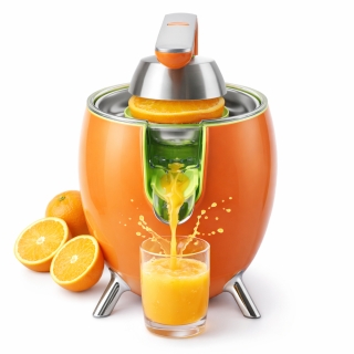 FLORENCE Presse-Agrumes Électrique 450W – 2 Cônes – Avec Bec Inox Anti-Goutte - Vert- Modèle HK-387