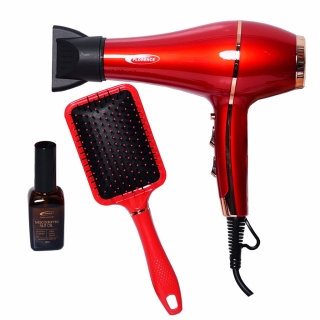 Coffret Sèche-Cheveux + Brosse Florence 2200W – 13 000 RPM – Modèle HK446 Rouge