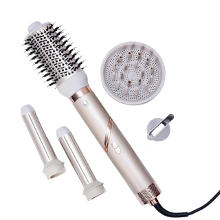 Coffret Brosse Soufflante 5 en 1 Florence 1000W – 38 000 RPM – Modèle HK455 Beige