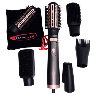 Florence Brosse Coiffante Rotative Multifonction – 6 Embouts – 1000W - Modèle HK401