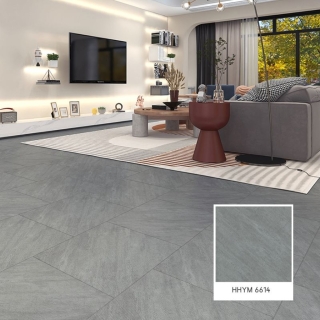 Pack de 10 Carreaux PVC Autocollants pour Sol – 60 × 60 cm – Gris Effet Béton Clair Finition Mate - Modèle 6614