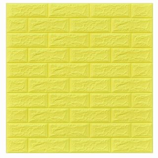 Panneau Mural Adhésif Jaune - Anti-Humidité 3D - 77 * 70 cm