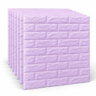 Pack de 10 Panneaux Muraux Adhésifs Anti-Humidité 3D - 77 * 70 - Violet