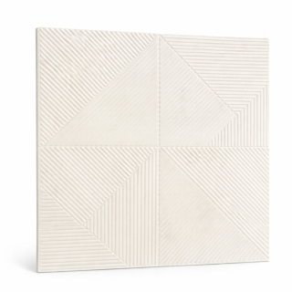 Panneau Mural 3D Adhésif Blanc – Motif Géométrique 70 × 70 cm