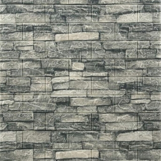 Panneau Mural 3D Autocollant Effet Pierre Gris 70 × 77 cm – Anti-Humidité