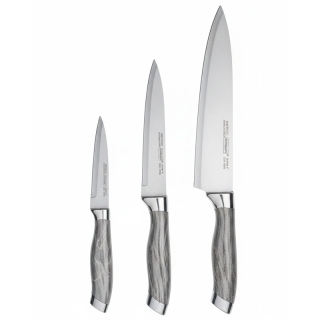 KUNISON Set de 3 Couteaux – Finition Marbre – Lames Inox Ultra Tranchantes