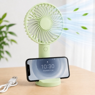 Mini Ventilateur Portable Rechargeable – 3 Vitesses – Vert