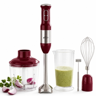 PROVA PE-066 – Mixeur Plongeant Multifonction 5 en 1 400W Rouge