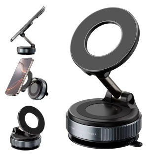 Support Téléphone Magnétique à Ventouse Sous Vide Universel – Rotation 360°