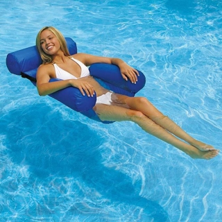 Chaise Gonflable Pliable Pour Piscine et Plage – 120 x 100 cm – Bleu