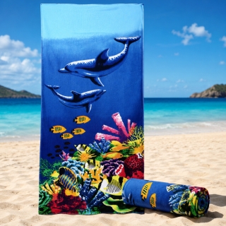Serviette de Plage Microfibre Design Dauphin – 150 x 70 cm