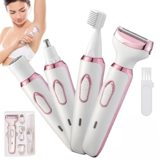 Rasoir Électrique Multifonction Rechargeable Portable 4-en-1 pour Femme