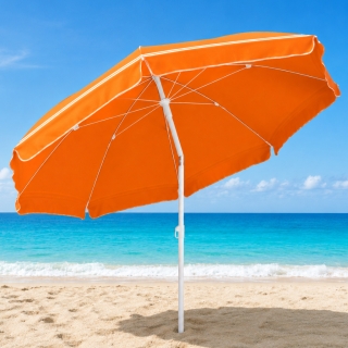Parasol de Plage Double Toit Inclinable – 2,2 m – Orange